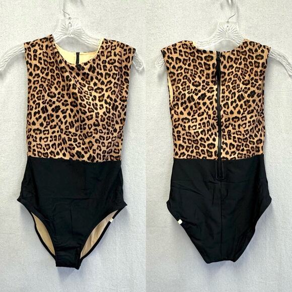 Summersalt The Surf Leopard Print One Piece Swimsuit Women’s Size 6 Two Tone NWT - Picture 13 of 16